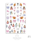 Jesus & Mary nail stickers