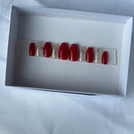 Coffin red and gold flakes